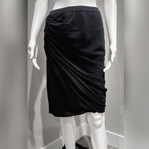 RICK OWENS S/S14 "Vicious" Black Side Ruched Skirt